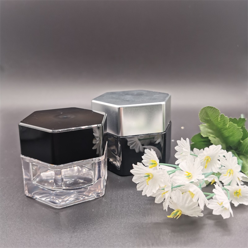 Screw on lid gold silver round shape honey jar body cream container cosmetic packaging set plastic cosmetic jars