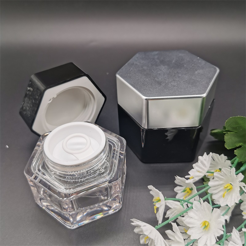 Screw on lid gold silver round shape honey jar body cream container cosmetic packaging set plastic cosmetic jars