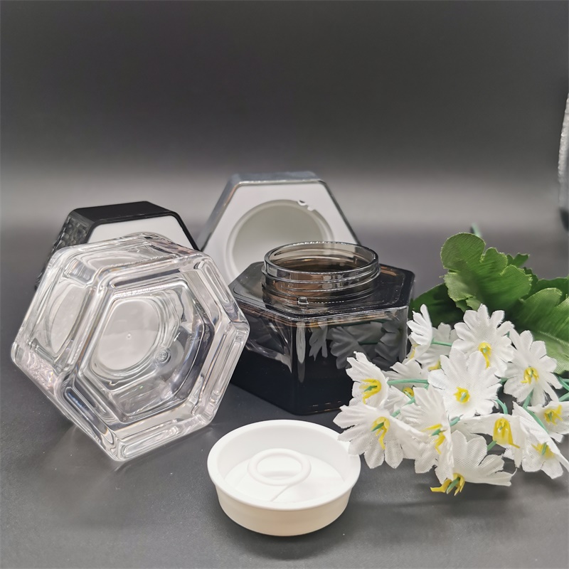 Screw on lid gold silver round shape honey jar body cream container cosmetic packaging set plastic cosmetic jars