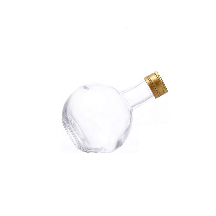 Screw top wholesale 100 ml 250 ml Round glass bottle for vodka liquor