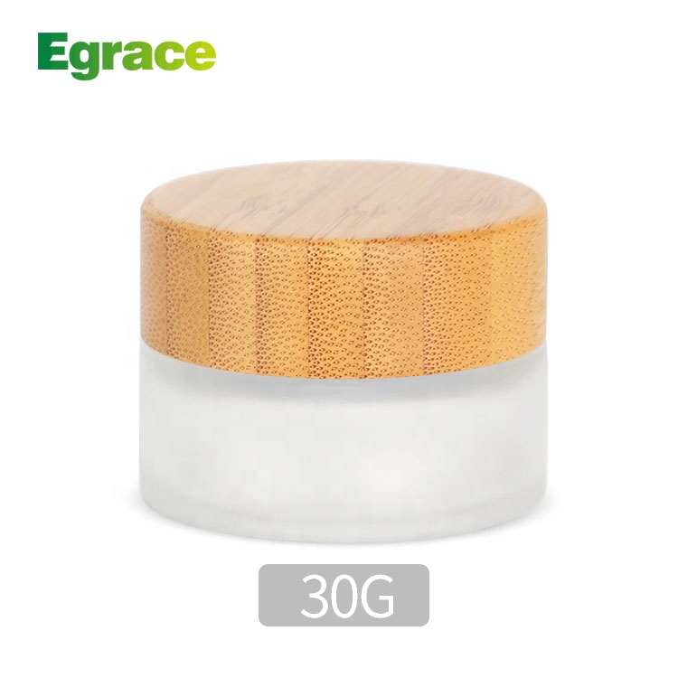 Seal Cream Frosted Wide Mouth Glass Cosmetic Jar