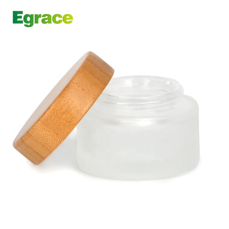 Seal Cream Frosted Wide Mouth Glass Cosmetic Jar