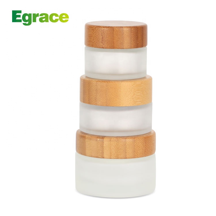 Seal Cream Frosted Wide Mouth Glass Cosmetic Jar