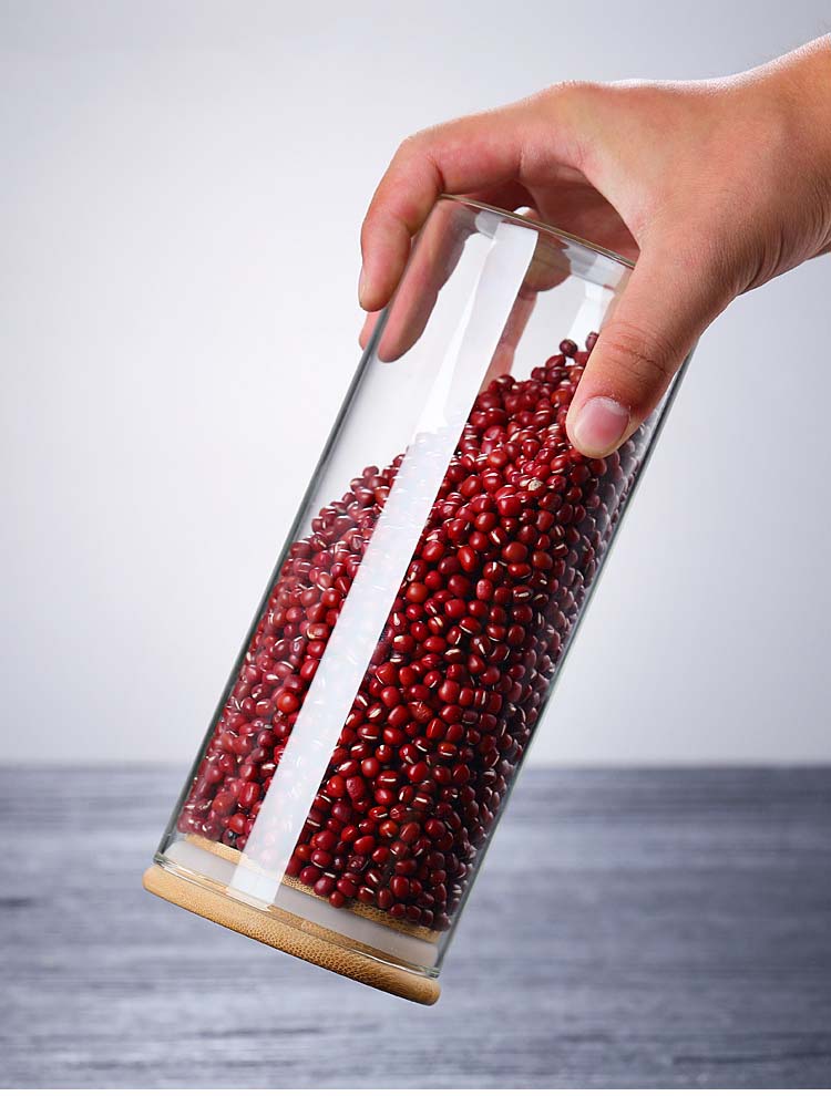 Sealed Glass Jars With Bamboo Cover For Kitchen Organization Pantry Tea Grains Spices Noodles