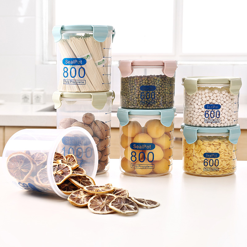 Sealed Grains Jar Food Storage Jar with Scale 800ml