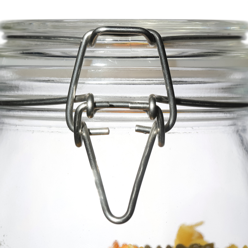 Sealed High Quality Empty Customize Clear Round Food Glass Jar 450ml 750ml 1000ml Sealed Food Glass Jar