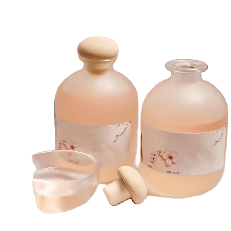 Sealed glass frosted self-brewed plum blossom wine bottle crystal white empty wine bottle new lovely round