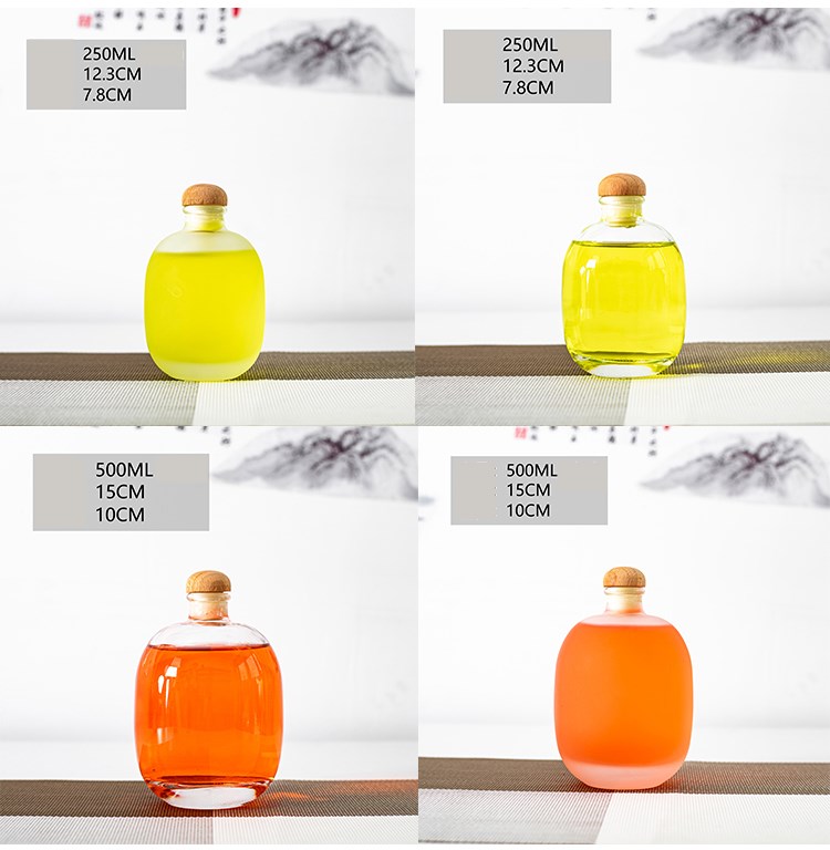 Sealed glass frosted self-brewed plum blossom wine bottle crystal white empty wine bottle new lovely round