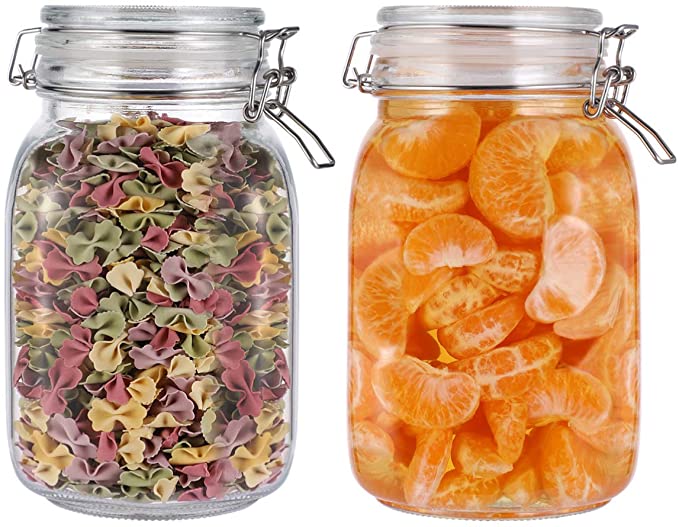 Sealed storage can leakproof glass can food storage container with lid sealed storage can for kitchen - 1.5L