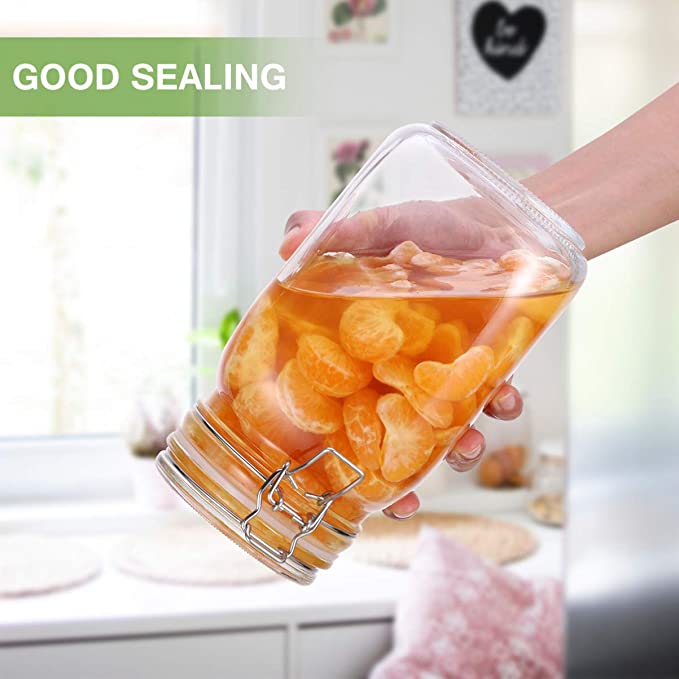 Sealed storage can leakproof glass can food storage container with lid sealed storage can for kitchen - 1.5L