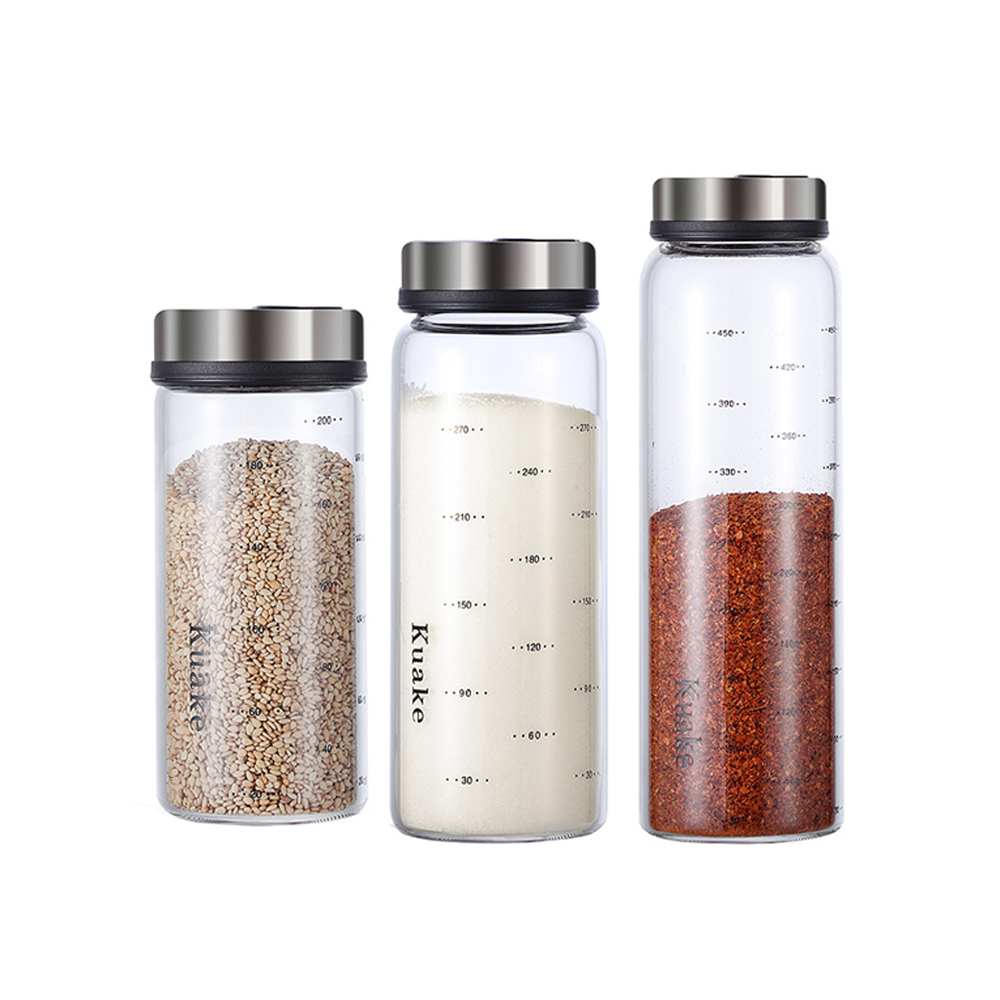 Seasoning Box Moisture-proof Salt Jar Kitchen Glass Sealed Seasoning Tank bottle seasoning jar household 2021