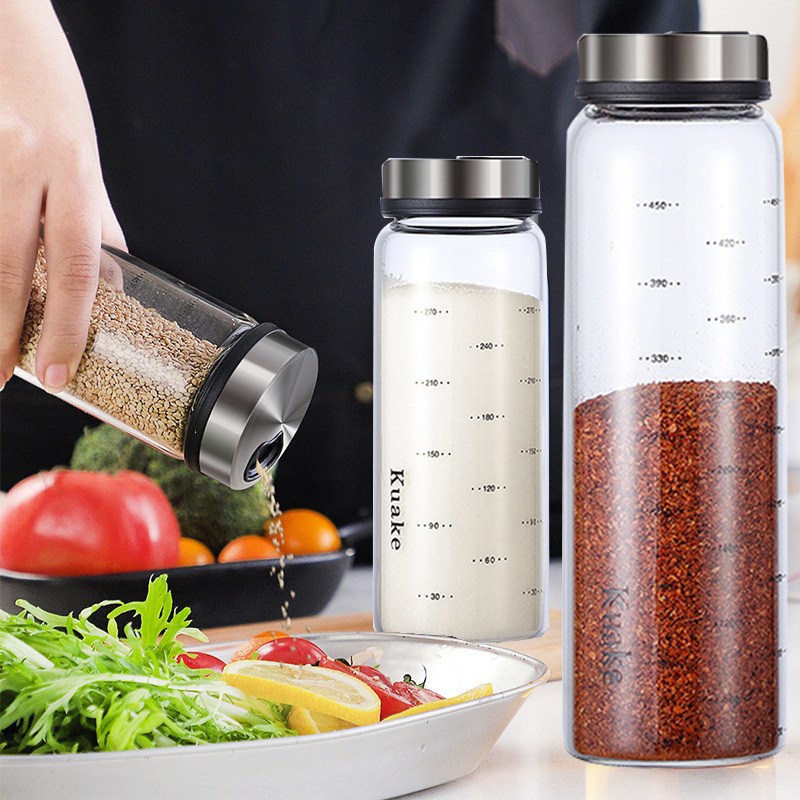 Seasoning Box Moisture-proof Salt Jar Kitchen Glass Sealed Seasoning Tank bottle seasoning jar household 2021