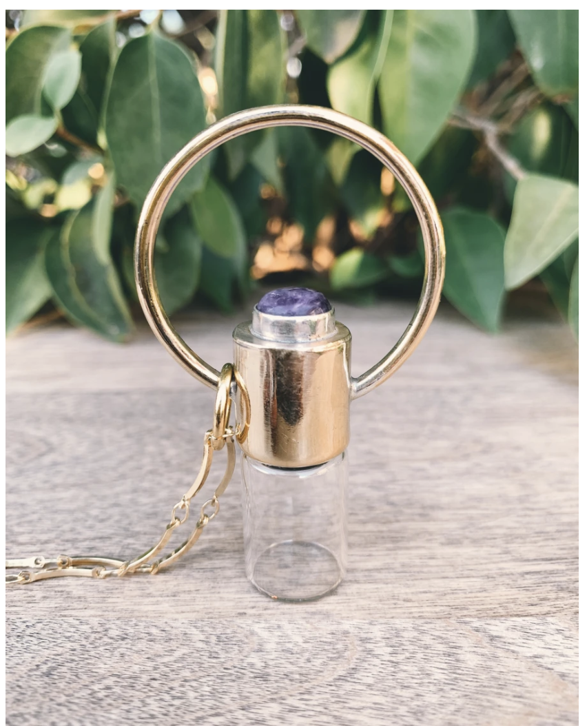 Semi-precious Essential Oil Roller Ball Necklace essential oil diffuser bottle