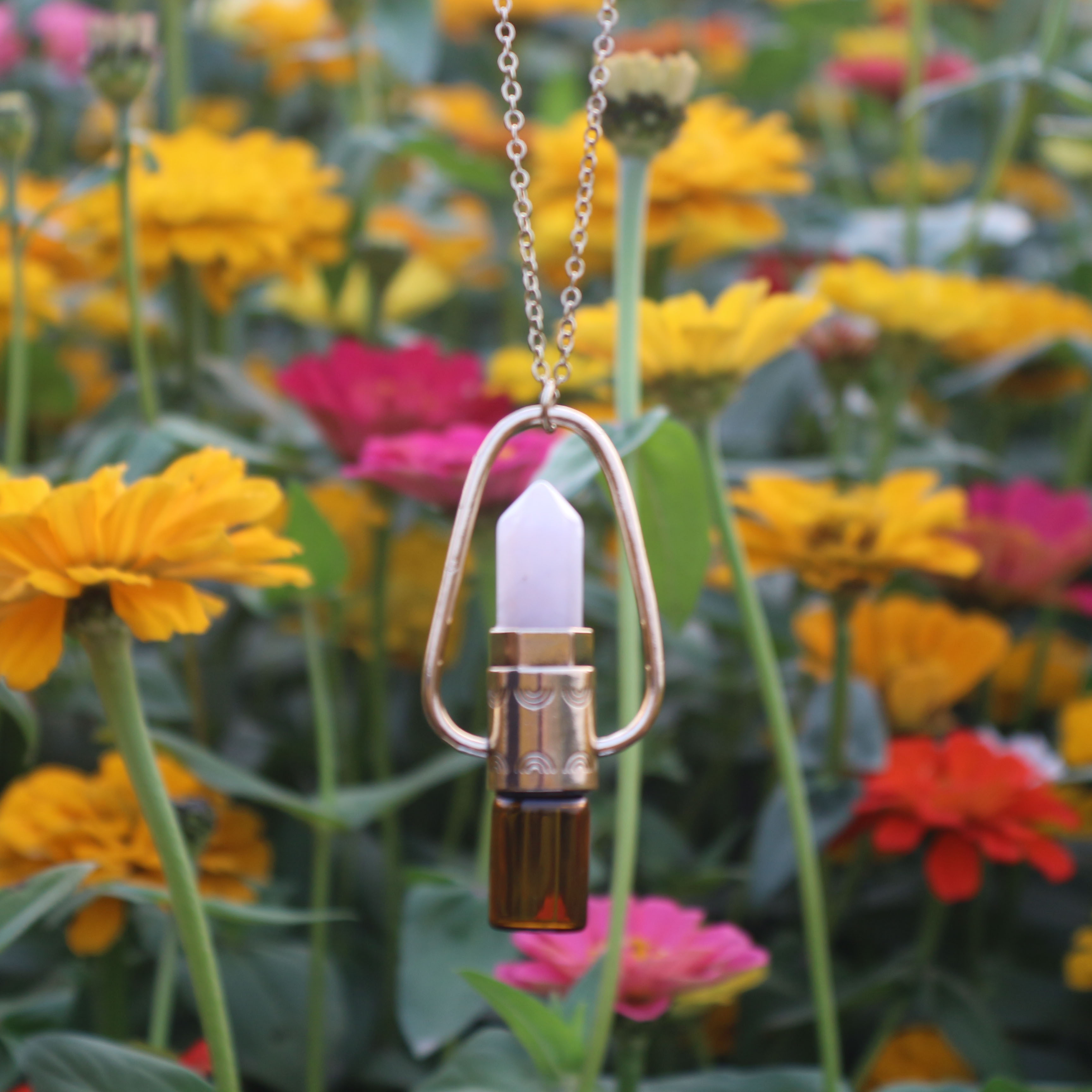 Semi-precious Essential Oil Roller Ball Necklace essential oil diffuser bottle