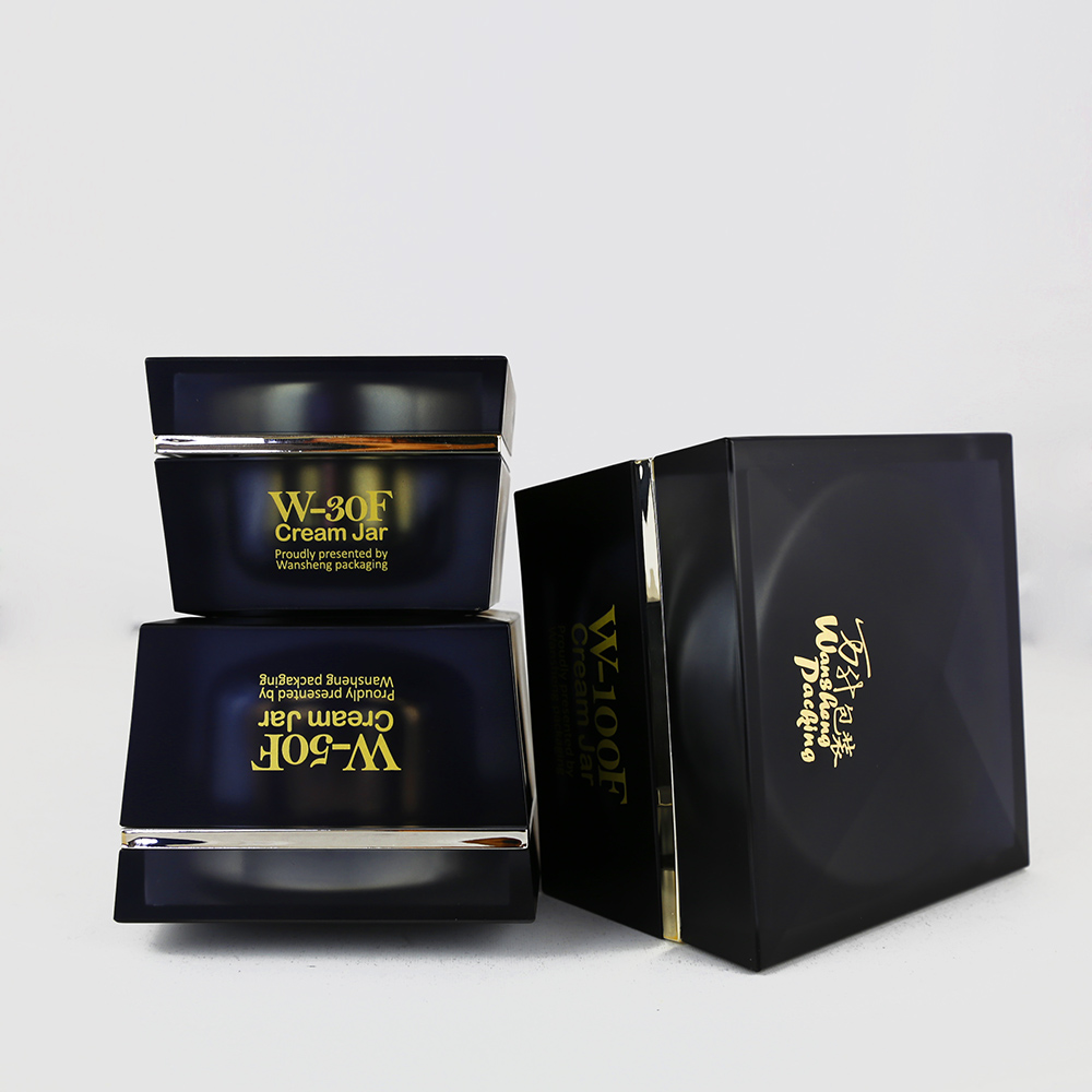 Series Black acrylic jar cosmetic cream jar luxury square jar W-F;Z-F;WSZ-F
