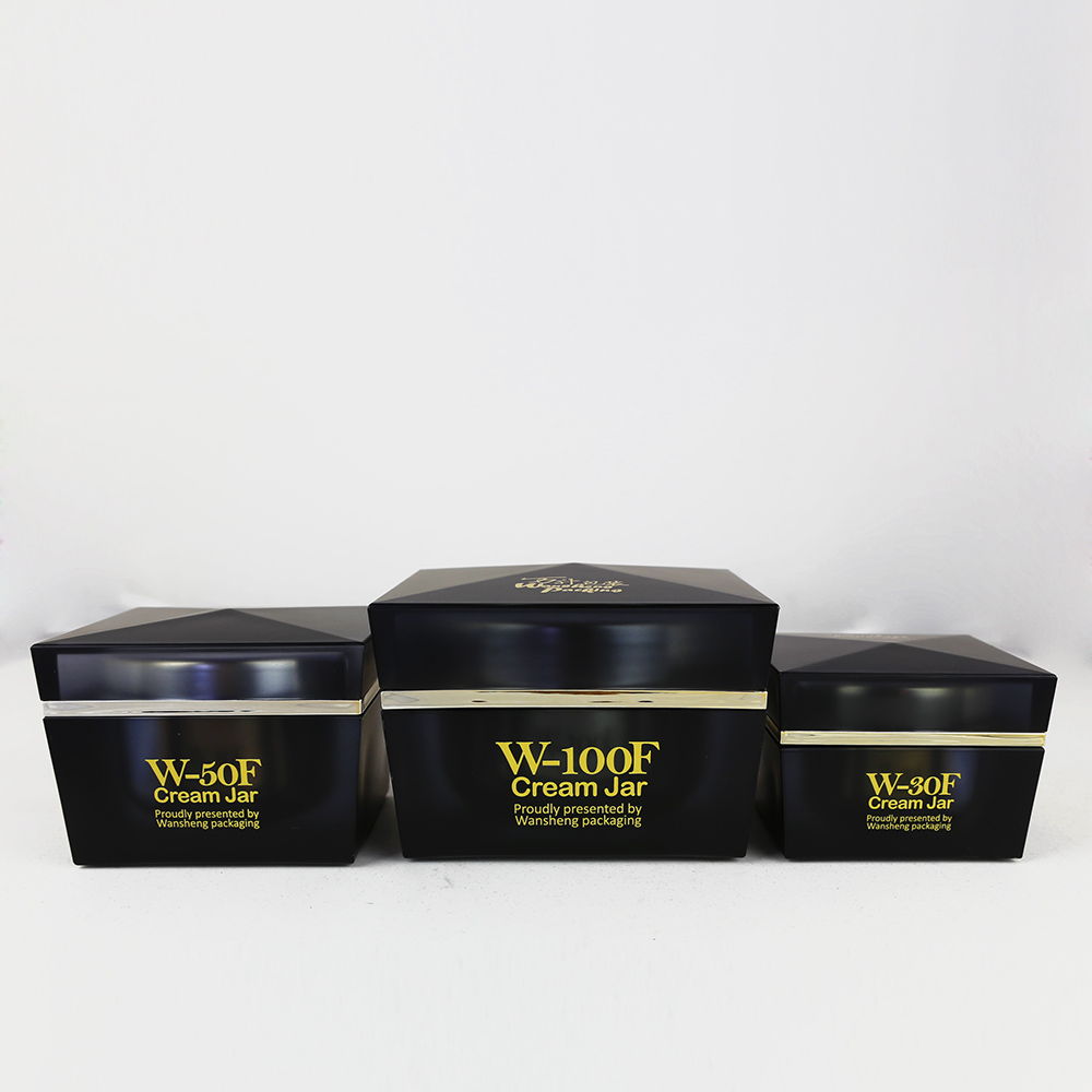 Series Black acrylic jar cosmetic cream jar luxury square jar W-F;Z-F;WSZ-F
