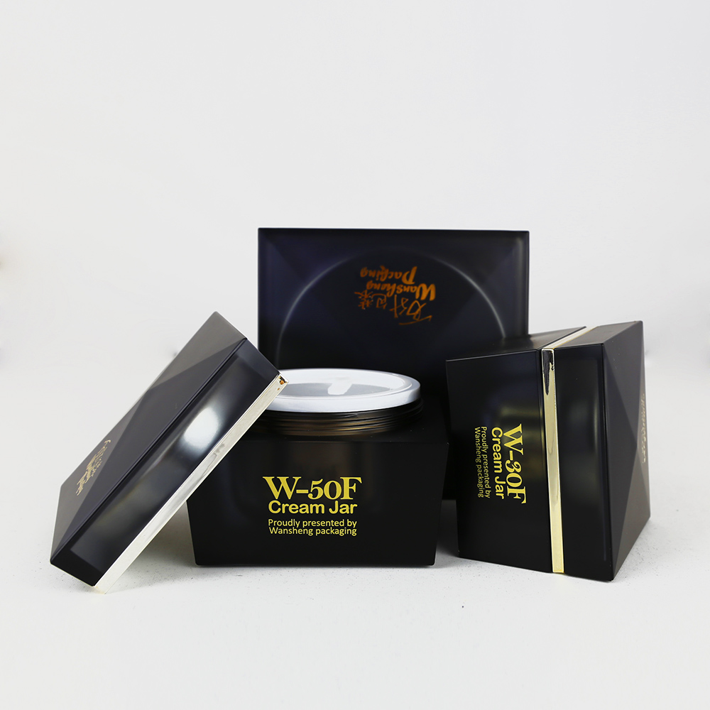 Series Black acrylic jar cosmetic cream jar luxury square jar W-F;Z-F;WSZ-F
