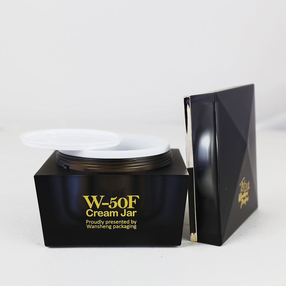 Series Black acrylic jar cosmetic cream jar luxury square jar W-F;Z-F;WSZ-F