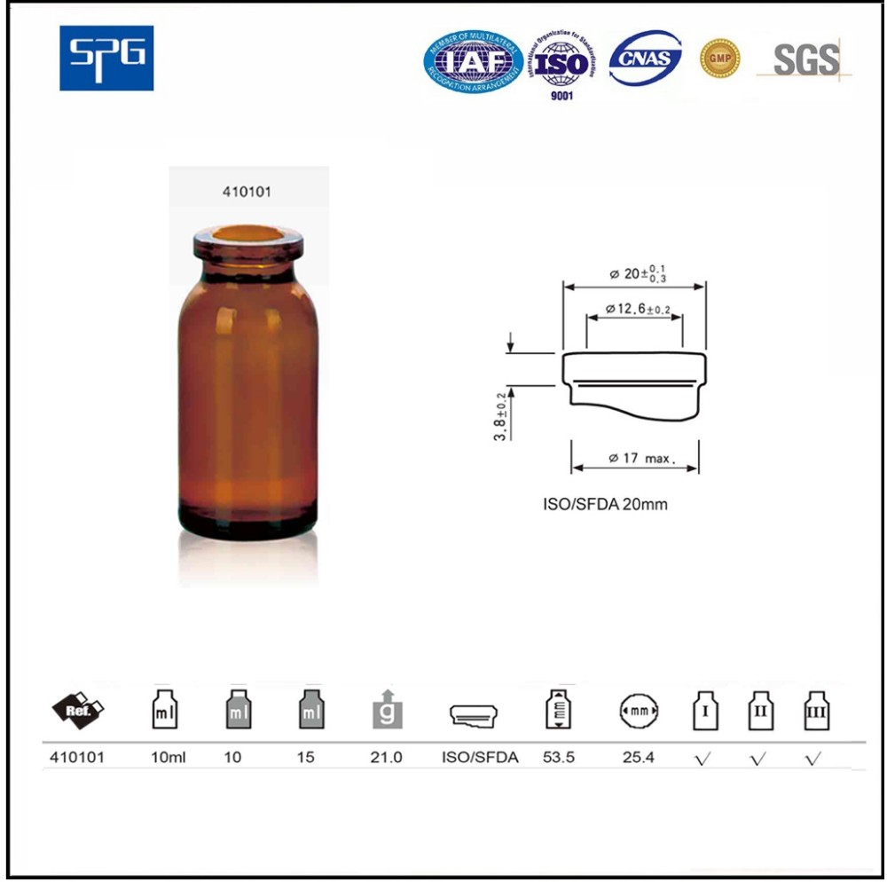 Serious Pharmaceutical Clear Moulded Injection Vials for Antibiotics