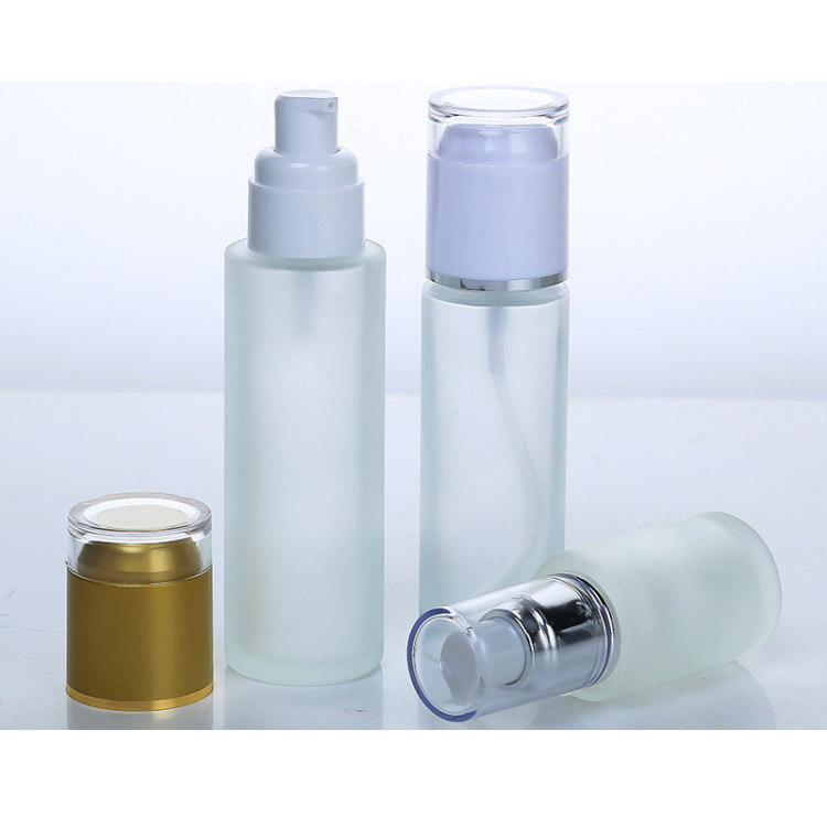 Serum Acrylic Glas Silver Black 50Ml Airless Cosmetic Cream Bottle