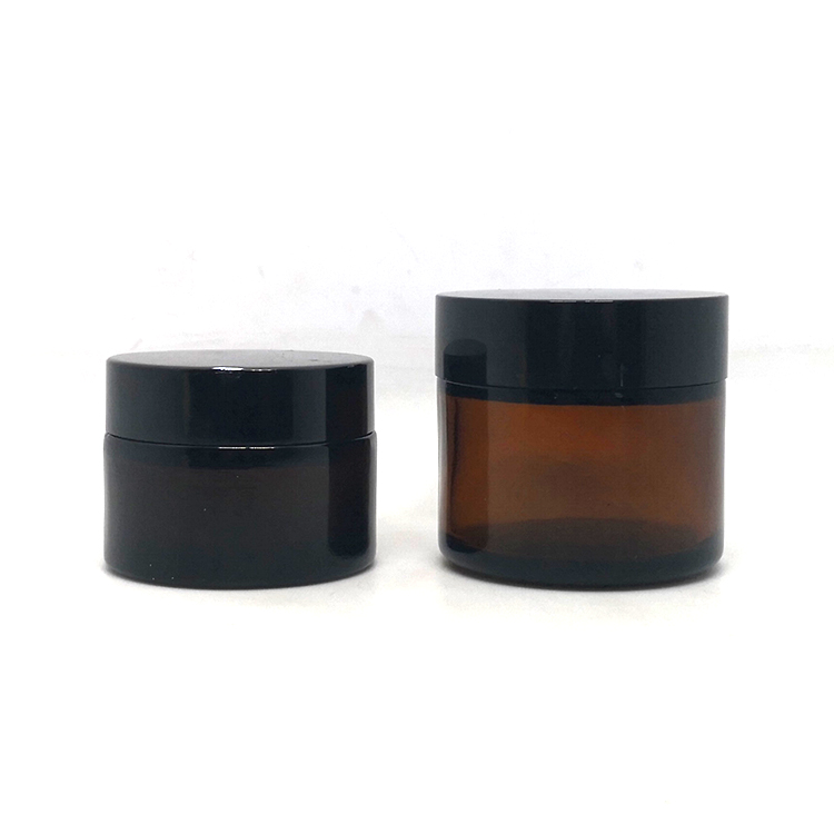Serum container packaging empty amber frosted glass cream cosmetic pot 50ml