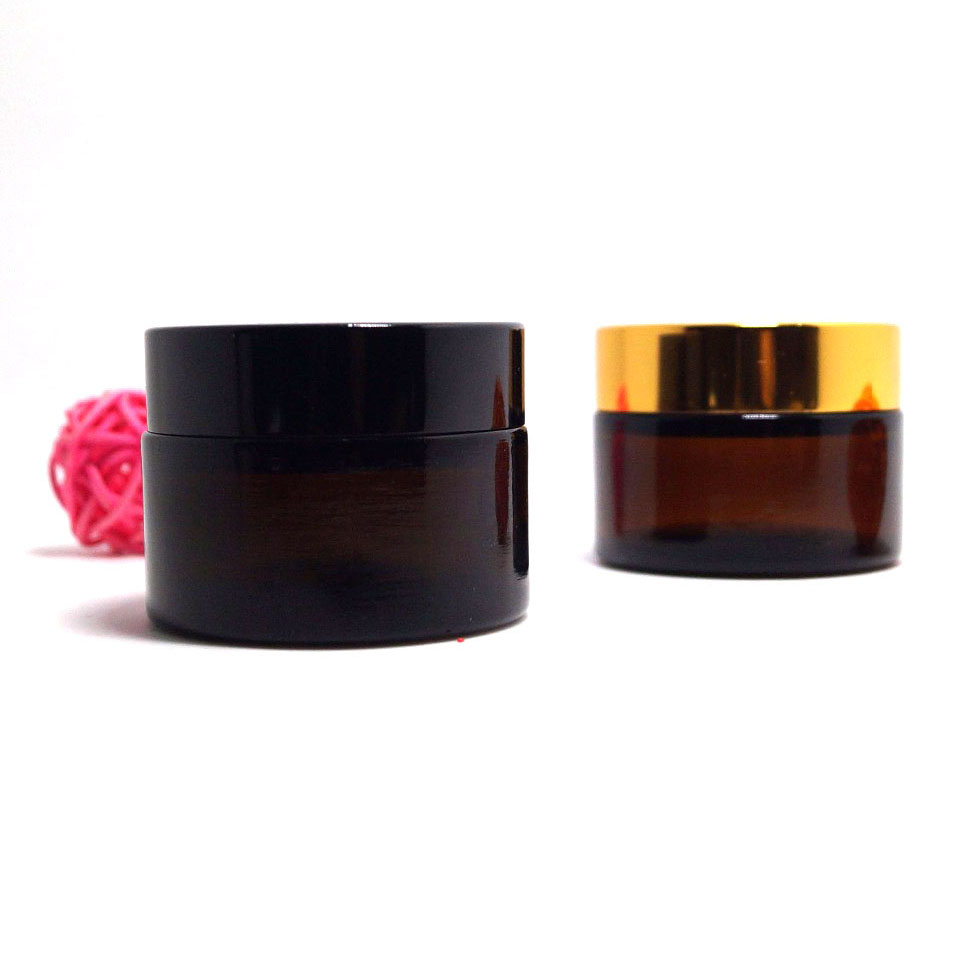 Serum container packaging empty amber frosted glass cream cosmetic pot 50ml
