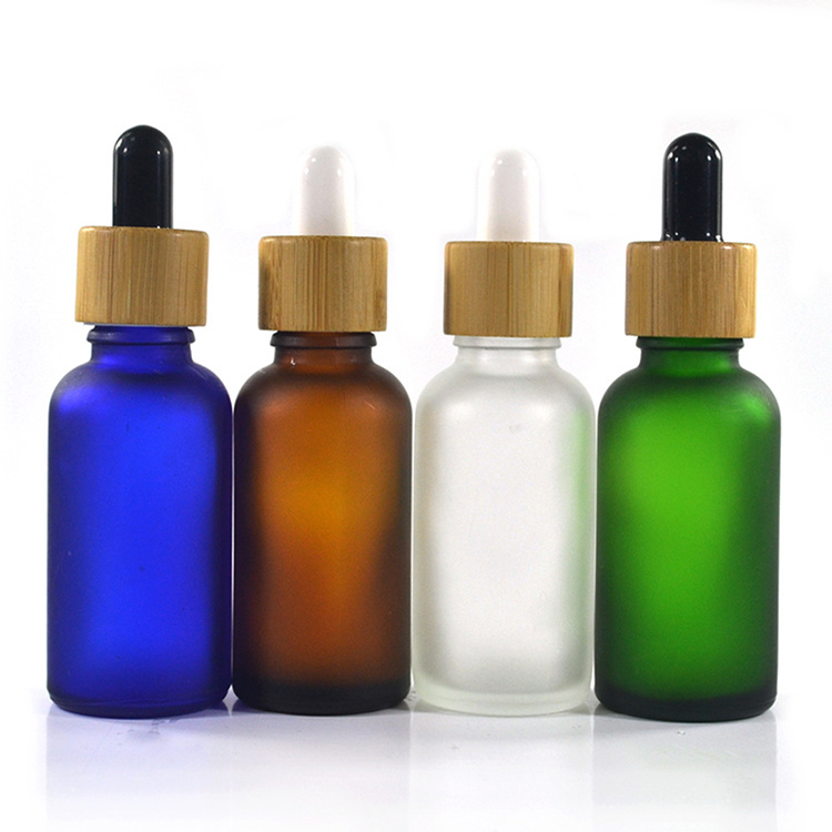 Serum oil small container matte amber essential oil 10ml bamboo dropper bottle packaging cosmetic