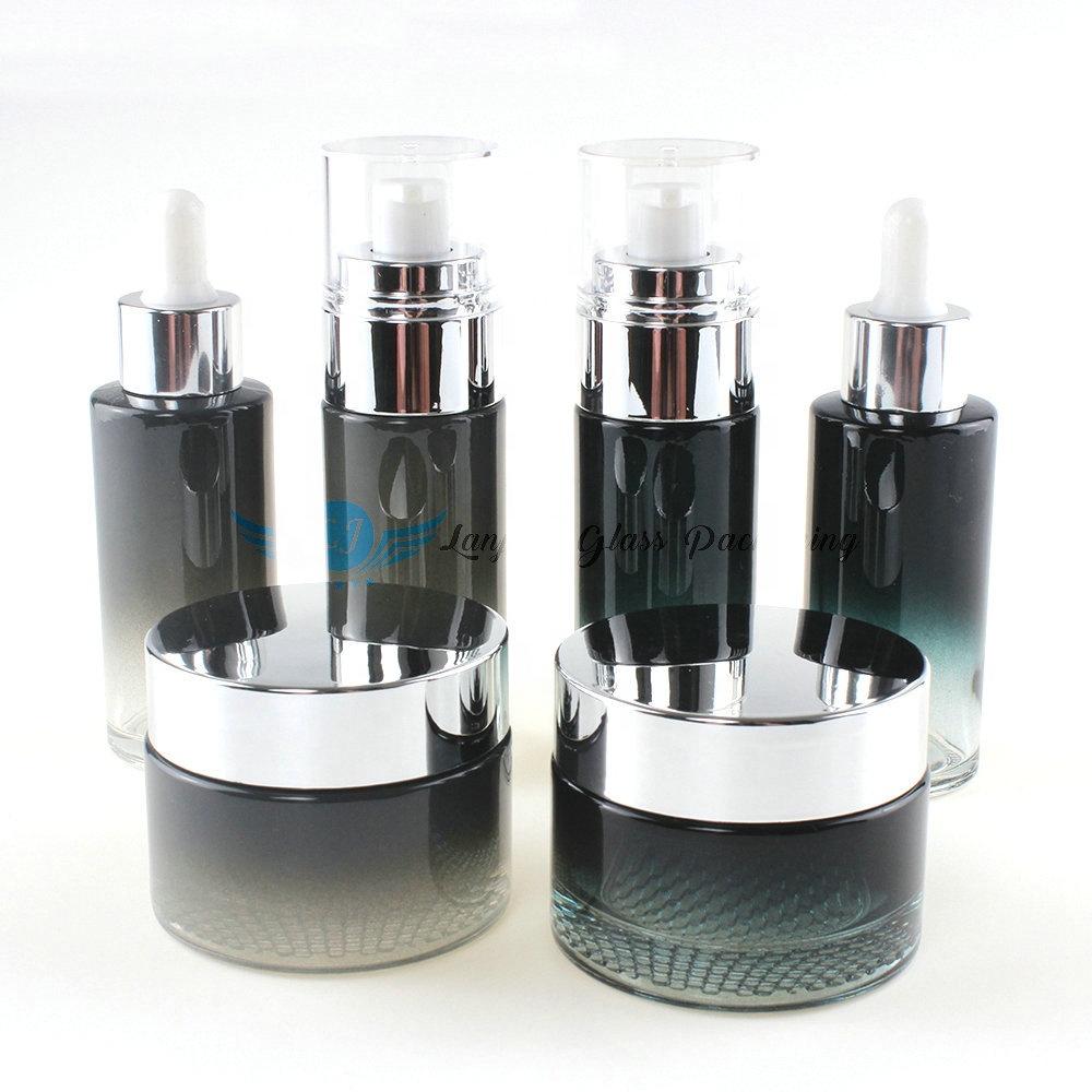 Set Crown Luxury Empty Light  Lotion Pump Cosmetic Bottle  All Size Skincare Package Acrylic Cream Jar