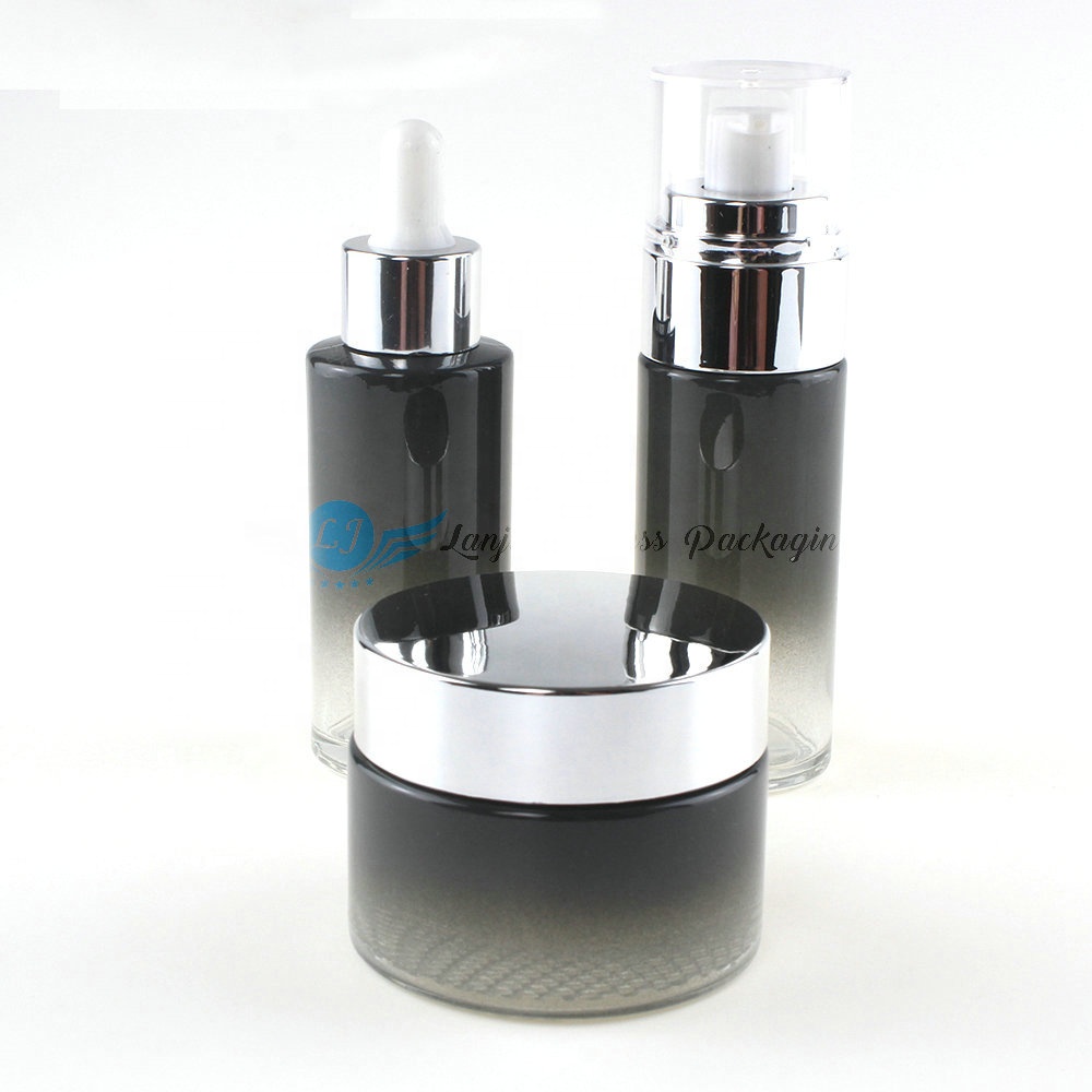 Set Crown Luxury Empty Light Lotion Pump Cosmetic Bottle All Size Skincare Package Acrylic Cream Jar