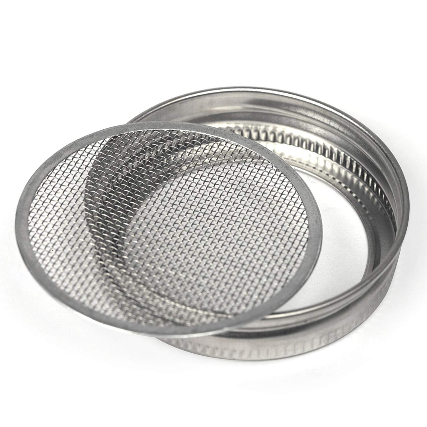 Set of 2 Mason Sprouting Jar Set with Stainless Steel Sprouting Lid and Hanging Metal Stand