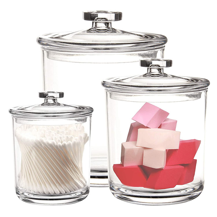 Set of 3 60-Ounce 30-Ounce 15-Ounce premium quality clear  candy plastic apothecary jars