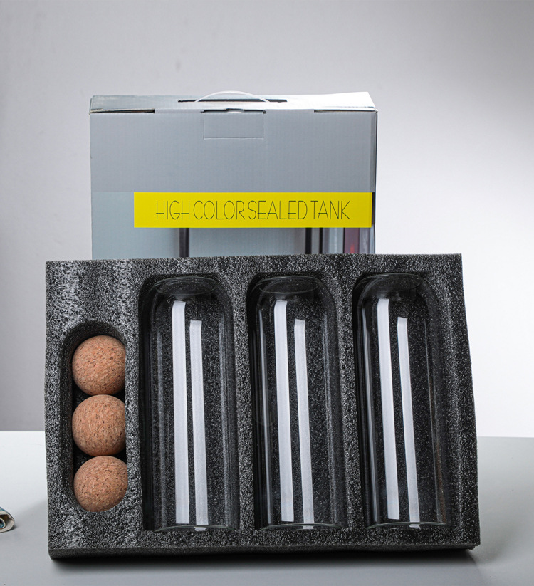 Set of 3 Food Storage Glass Jars with Wooden Lids Cork Ball Stopper
