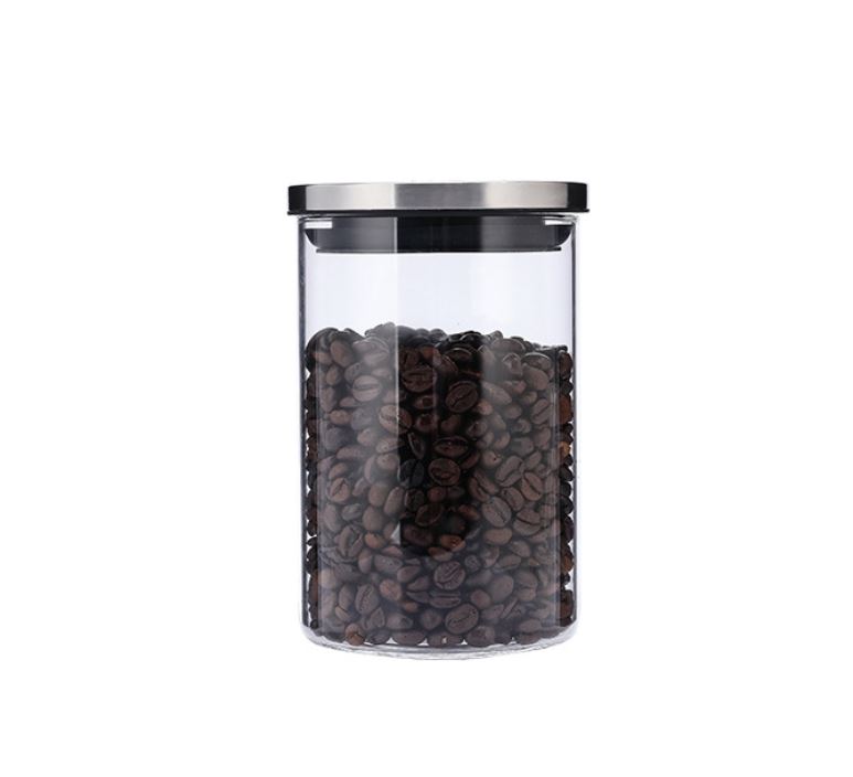 Set of 3 Kitchen Condiment Glass Jar Container Storage Bottle with Stainless Steel Airtight Lid Canister