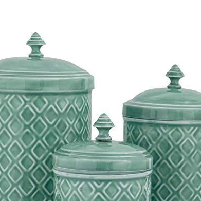 Set of 3 Metal Canister Set for Kitchen Use/Royal Design Metal Canister Set for Kitchen Storage