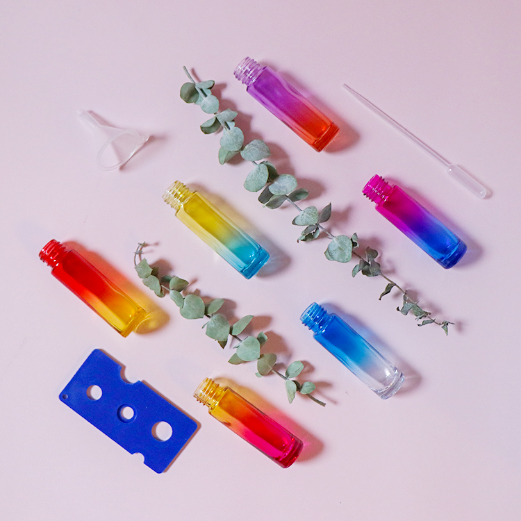 Sets Carton 24pcs 10ml Frosted Glass Roller Bottle with opener and Funnel for Essential Oil