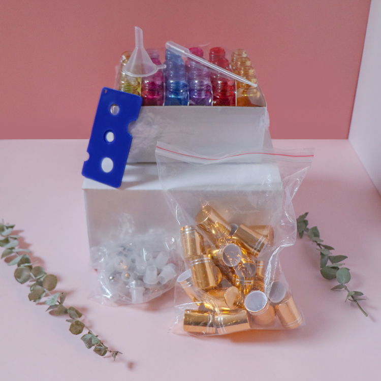 Sets Carton 24pcs 10ml Frosted Glass Roller Bottle with opener and Funnel for Essential Oil