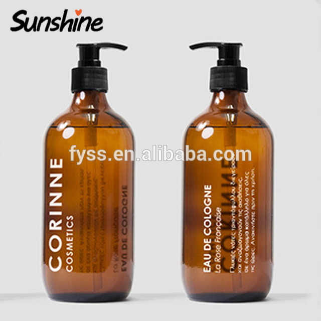 Shampoo Plastic Amber Green PET Cosmetic Container Bottles 500ML