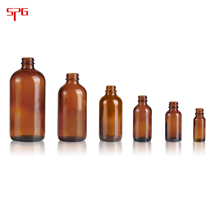 Shandong Pharmaceutical amber glass bottles manufacturer boston round bottle 1/2oz 1oz 2oz 4oz 8oz 16oz