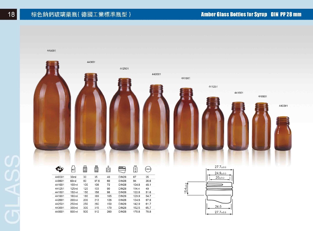 Shandong pharmaceutical empty amber and clear syrup glass bottles manufacturer 100ml 125ml 150ml 500ml