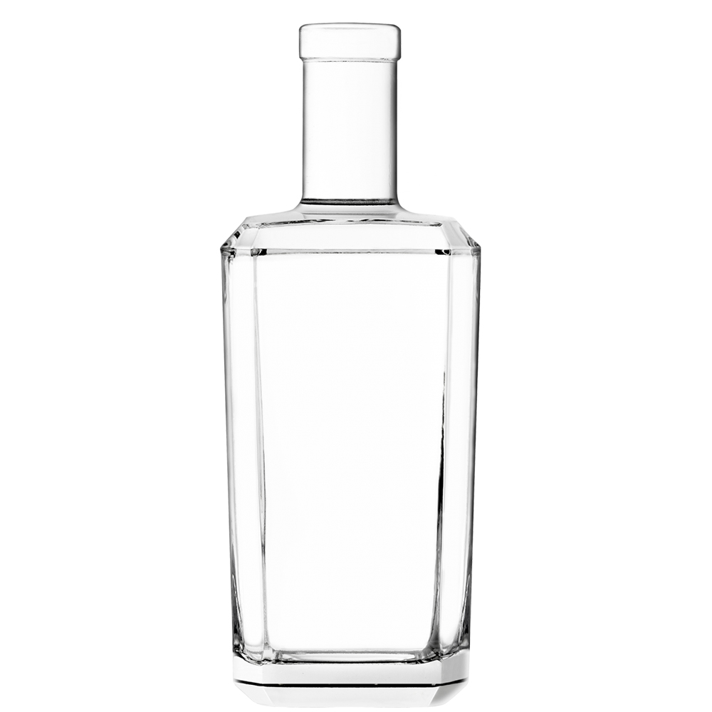 Shanghai linlang horizontal shoulder and square heavy glass base gin bottles