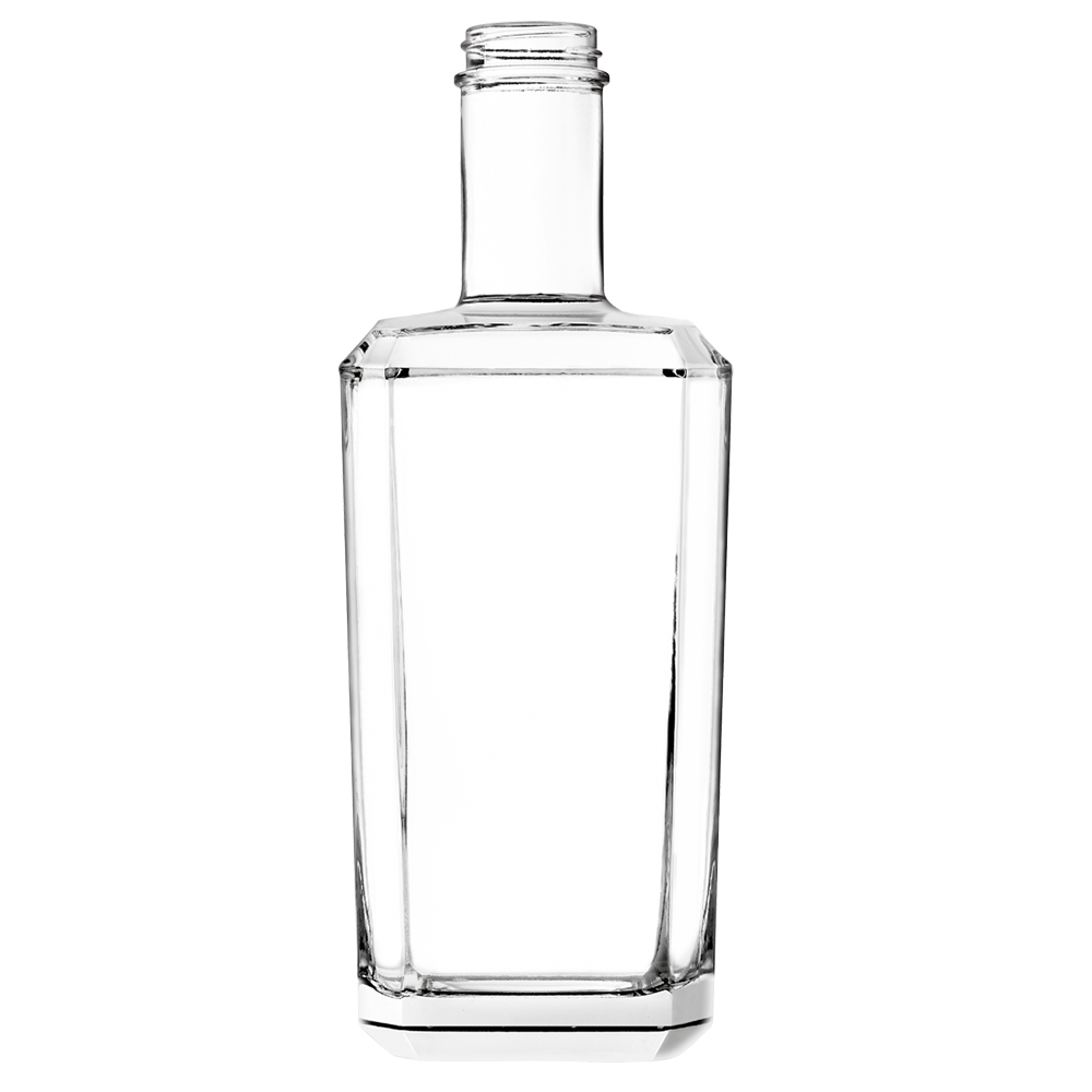 Shanghai linlang horizontal shoulder and square heavy glass base gin bottles