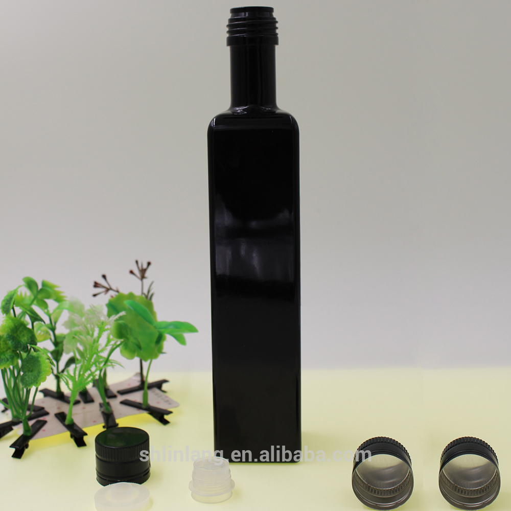 Shanghai linlang top grade colour spray olive oil glass bottle