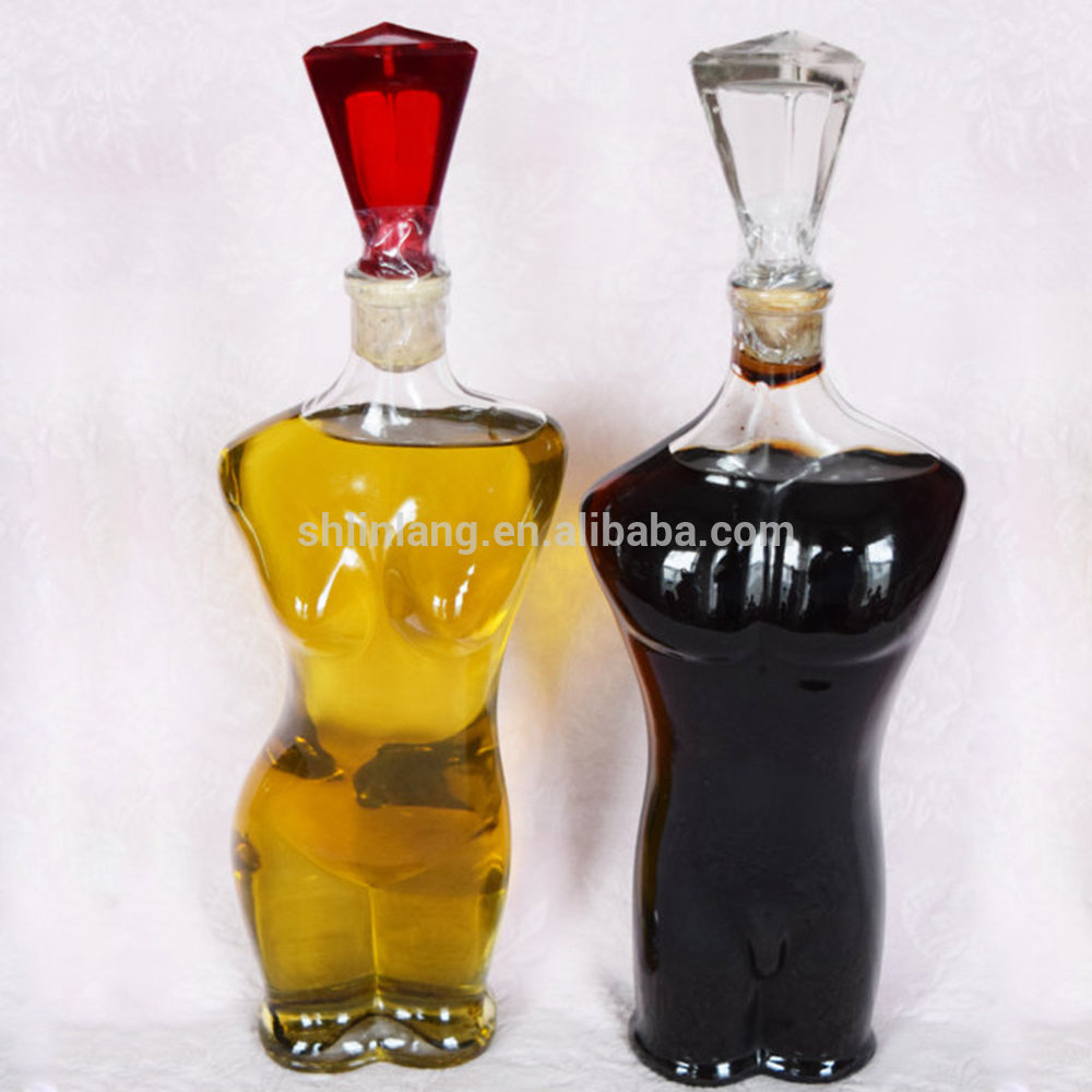 Shanghai linlang unique woman Torso Nude Lady shape design 50 ml empty glass liquor Wine Vintage bottle