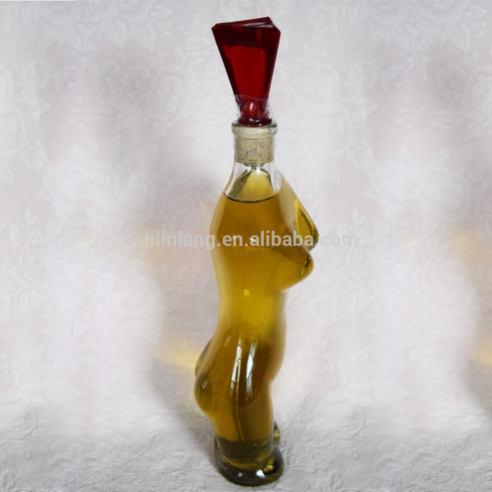 Shanghai linlang unique woman Torso Nude Lady shape design 50 ml empty glass liquor Wine Vintage bottle
