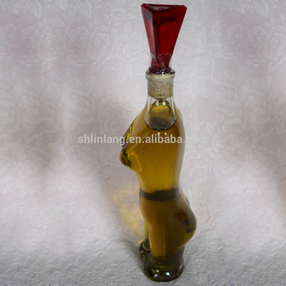 Shanghai linlang unique woman Torso Nude Lady shape design 50 ml empty glass liquor Wine Vintage bottle