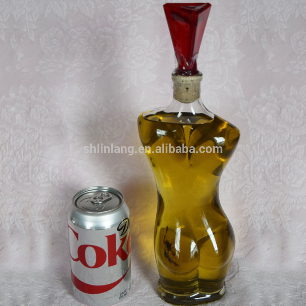 Shanghai linlang unique woman Torso Nude Lady shape design 50 ml empty glass liquor Wine Vintage bottle