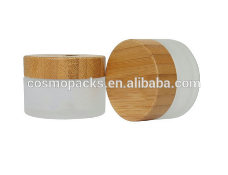 Shangyu Cosmetic Packaging Container Screw Lid 2oz Bamboo Cream Jar with Bamboo caps