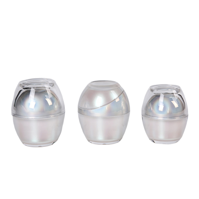 Shaoxing glitter round shaped plastic unique cosmetic containers pot cream container