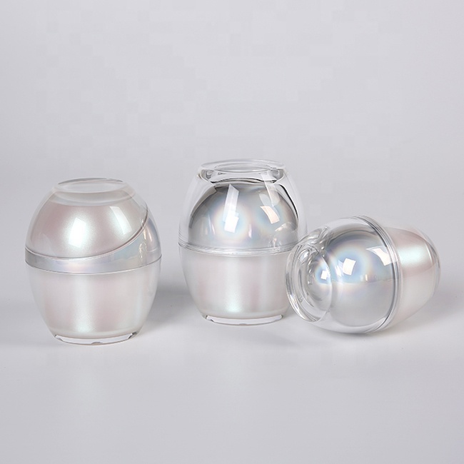 Shaoxing glitter round shaped plastic unique cosmetic containers pot cream container