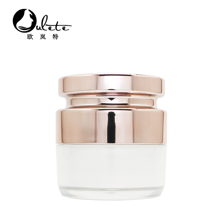 Shaoxing oulete cosmetic jar round rose gold 50g